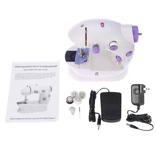 Anself Mini Household Purple Electric Sewing Machine 2 Speed Adjustment