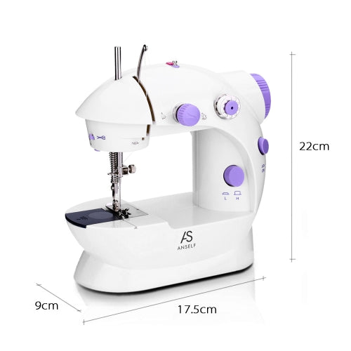 Anself Mini Household Purple Electric Sewing Machine 2 Speed Adjustment