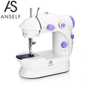 Anself Mini Household Purple Electric Sewing Machine 2 Speed Adjustment