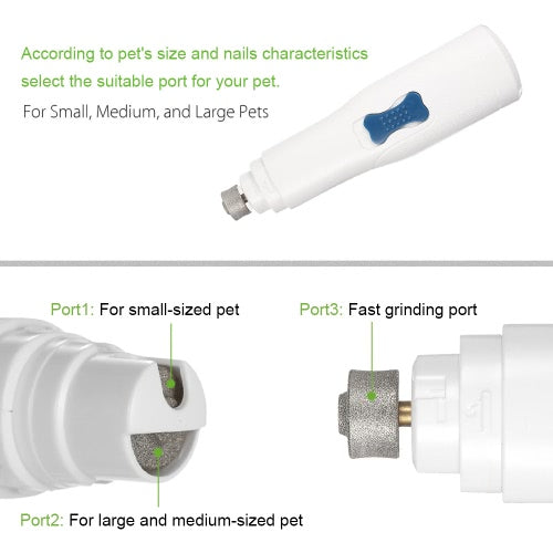 مبرد أظافر للحيوانات الأليفة أداة تهذيب الأظافر الكهربائية مبرد أظافر الحيوانات الأليفة الكفوف اللطيفة طحن المقص المتقلب للكلاب والقطط
