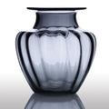 CASAMOTION Modern Hand Blown Jar Shaped Glass Vase Ribbed Design Home Art Decoration Floral Arrangements