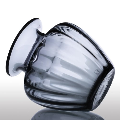 CASAMOTION Modern Hand Blown Jar Shaped Glass Vase Ribbed Design Home Art Decoration Floral Arrangements