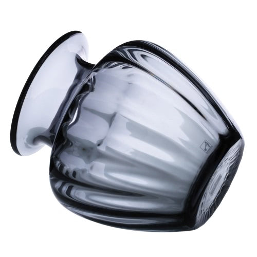 CASAMOTION Modern Hand Blown Jar Shaped Glass Vase Ribbed Design Home Art Decoration Floral Arrangements