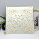 20Pcs Romantic Wedding Party Invitation Card Delicate Carved Heart Pattern Decoration