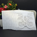 20Pcs Romantic Wedding Party Invitation Card Delicate Carved Heart Pattern Decoration