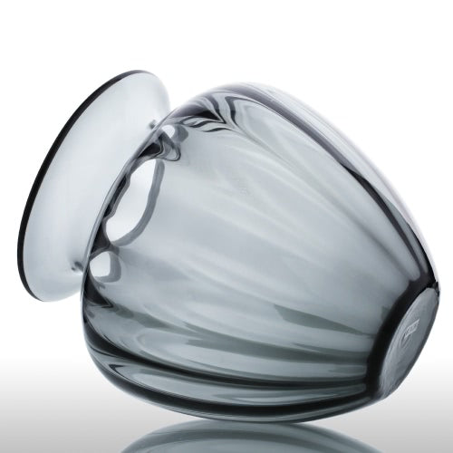 CASAMOTION Modern Hand Blown Large Jar Shaped Glass Vase Ribbed Design Home Art Decoration Floral Arrangements