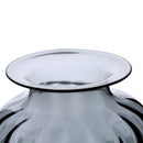 CASAMOTION Modern Hand Blown Large Jar Shaped Glass Vase Ribbed Design Home Art Decoration Floral Arrangements