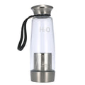 400ml Portable Water Cup Bottle Environmental High Borosilicate Glass Removable Stainless Steel Bottom Filter