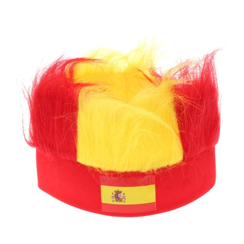 Anself America Flag Football Soccer Fans Wig Head Cap European Cup FIFA World Cup Sports Carnival Festival Cosplay Costume