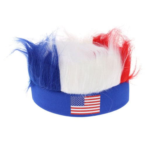 Anself America Flag Football Soccer Fans Wig Head Cap European Cup FIFA World Cup Sports Carnival Festival Cosplay Costume