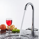 Homgeek Modern High-quality Double Handle Hot and Cold Water Deck Mount Kitchen Faucet Swivel Spout Brass Chromed Polished Sink Basin Tap Home Hotel