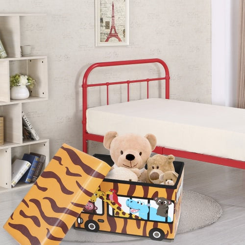 iKayaa Cute Foldable Children Kids Storage Stool Seat Toy Books Storage Box Bins Organizer