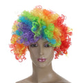 Festnight Adult Colorful Clown Afro Wig Curly Hair Halloween Masquerade Cosplay Costume Football Fans Wig