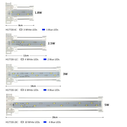 8 سنتيمتر/12 سنتيمتر/18 سنتيمتر/28 سنتيمتر حوض السمك LED المشبك كليب على مصباح عالية ضوء عمود إضاءة LED SMD5730 خزان الأسماك الأزرق والأبيض الإضاءة أنبوب AC220V-240V