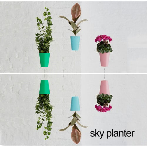 Creative Plastic Inverted Upside Down Hanging Flower Plant Pot Planter Home Decoration