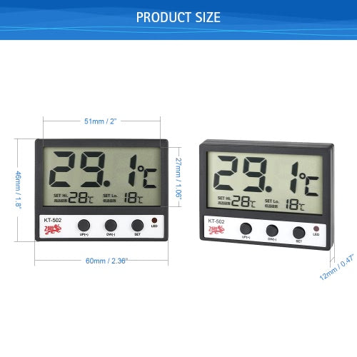 LCD Digital Fish Tank Aquarium Thermometer Water Temperature Meter °C/°F High/Low Temperature Alarm