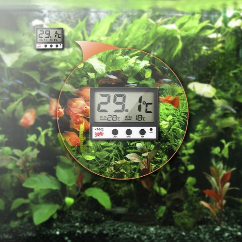 LCD Digital Fish Tank Aquarium Thermometer Water Temperature Meter °C/°F High/Low Temperature Alarm