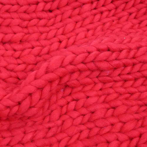 Super Chunky Hand Knit Throw Blanket Crochet Warm Thick Bulky Knitted Soft Sleek Big Sofa Living Room Handwoven 23.6x23.6in