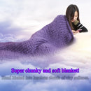 Super Chunky Hand Knit Throw Blanket Crochet Warm Thick Bulky Knitted Soft Sleek Big Sofa Living Room Handwoven 23.6x23.6in