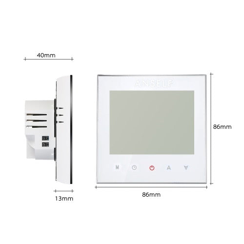 Anself 3A 110~240V Water Heating Energy Saving WIFI Smart Thermostat with Touchscreen LCD Display Durable Programmable Temperature Controller Good Quality Home Improvement Product