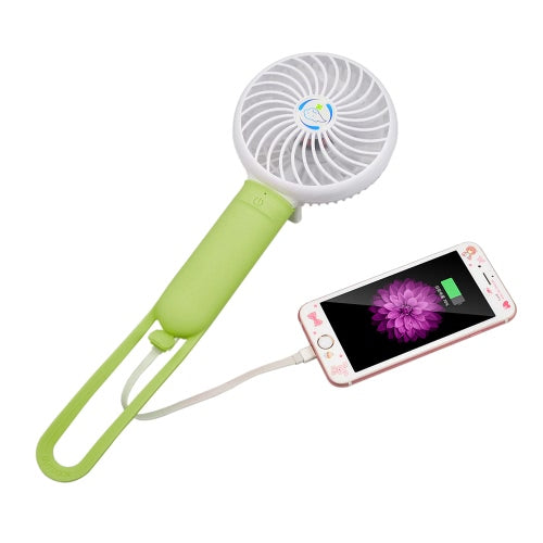 3 in 1 Multifunction Mini Portable USB Fan with 3 Level Adjustable Fan Speed Selfie Stick Handheld Fan with Silicone Handle