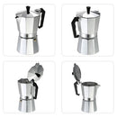 3-Cup Aluminum Espresso Percolator Coffee Stovetop Maker Mocha Pot for Use on Gas or Electric Stove