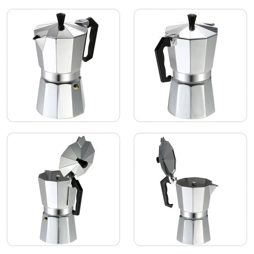 3-Cup الألومنيوم إسبرسو Percolator القهوة صانع موقد موكا وعاء للاستخدام على الغاز أو موقد كهربائي