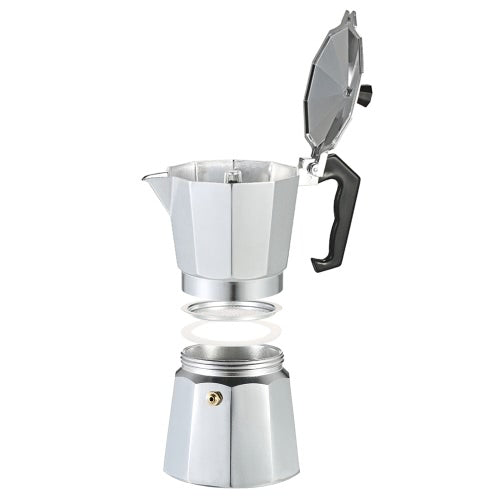 3-Cup Aluminum Espresso Percolator Coffee Stovetop Maker Mocha Pot for Use on Gas or Electric Stove