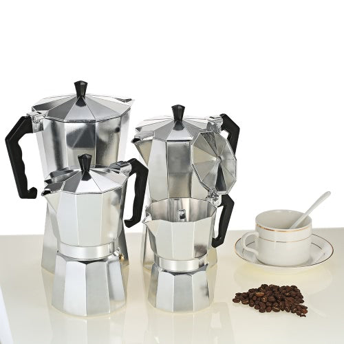 3-Cup الألومنيوم إسبرسو Percolator القهوة صانع موقد موكا وعاء للاستخدام على الغاز أو موقد كهربائي