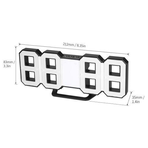 Multifunctional Large LED Digital Wall Clock 12H/24H Time Display With Alarm and Snooze Function Adjustable Luminance