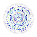 150cm Diameter Round Indian Mandala Beach Towel Wall Hanging Tapestry Mat Picnic Blanket Beach Shawl with Fringe Tassels for Holiday Travel