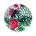 150cm Diameter Round Colorful Beach Towel Tapestry Mat Picnic Blanket Beach Shawl with Fringe Tassels  for Holiday Travel