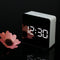 Digital LED Mirror Clock 12H/24H Alarm and Snooze Function °C/°F Indoor Thermometer Adjustable LED Luminance