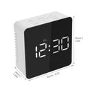 Digital LED Mirror Clock 12H/24H Alarm and Snooze Function °C/°F Indoor Thermometer Adjustable LED Luminance