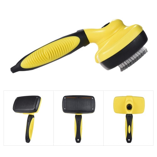 Pet Self Cleaning Slicker Brush Grooming Brush Tools for Cats Dogs with Long/Short Fur Stainless Steel Gently Removes Loose Hair