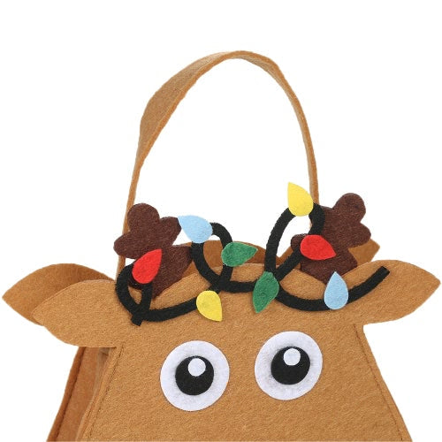 5pcs/set Christmas Candy Bags Gift Wrap Pocekts Bags X'mas Decorations Ornaments--Reindeer