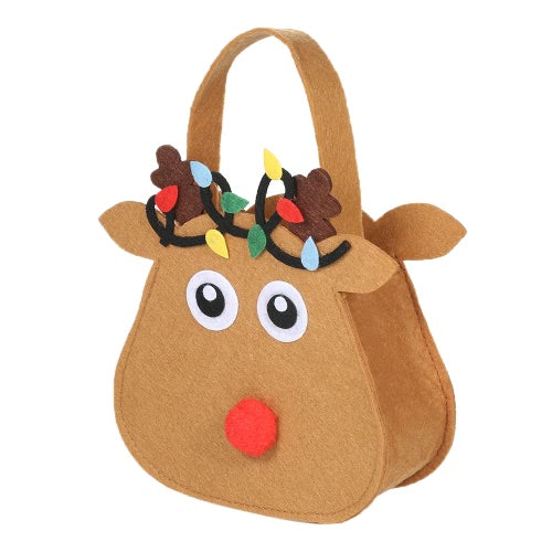 5pcs/set Christmas Candy Bags Gift Wrap Pocekts Bags X'mas Decorations Ornaments--Reindeer