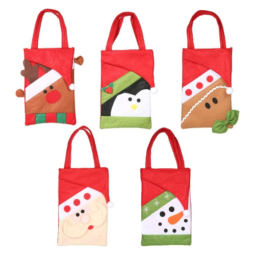 5pcs/set Christmas Candy Bags Gift Wrap Pocekts Bags X'mas Decorations Ornaments--Reindeer