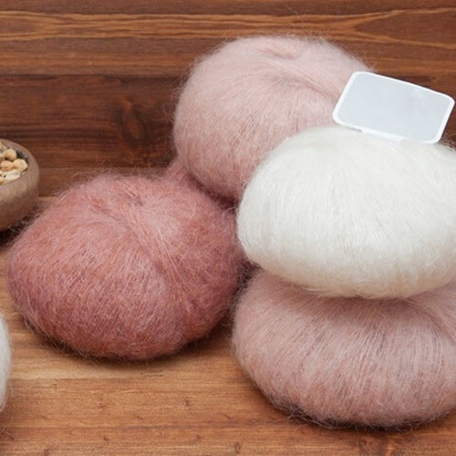 One Skein Mohair Hand Knitting Soft Yarn Fingering Baby Fine Wool Crochet Threads Scarf  Delicate Smooth Women Baby Clothes Style 1