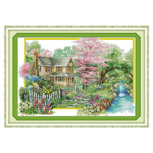 Decdeal DIY Handmade Needlework Cross Stitch Set 67 * 48cm Embroidery Kit 14CT Printed Cross-Stitching Home Decoration