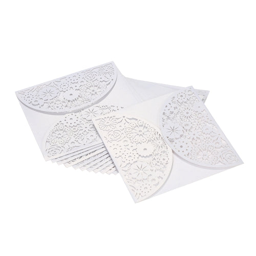 20pcs/set White Wedding Invitation Cards Kit Pearl Paper Laser Cut Hollow Invitation Cards for Wedding Birthday Party Anniversary