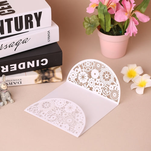 20pcs/set White Wedding Invitation Cards Kit Pearl Paper Laser Cut Hollow Invitation Cards for Wedding Birthday Party Anniversary