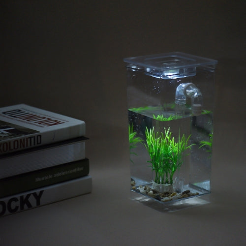 Self Cleaning Small Fish Tank Bowl Convenient Acrylic Desk Aquarium for Office Home Creative Gifts for Children