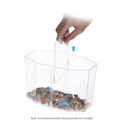 Small Fish Tank Aquarium Betta Box Breeder House with Divider Acrylic Transparent