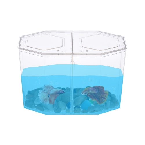 Small Fish Tank Aquarium Betta Box Breeder House with Divider Acrylic Transparent