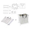 2 Sections Foldable X-frame Oxford Laundry Basket Hamper Mesh Drawstring Dirty Clothes Bin Organizer with Detachable Aluminum Frames