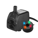 180L/H 2.5W Submersible Water Pump with 4 LED Light Ultra Quiet for Pond Aquarium Fish Tank Tabletop Fountain Hydroponics 4.9ft (1.5m) Power Cord