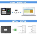 Biometric Fingerprint Password Attendance Machine Employee Checking-in Recorder 2.4 inch TFT LCD Screen DC 5V Time Attendance Clock