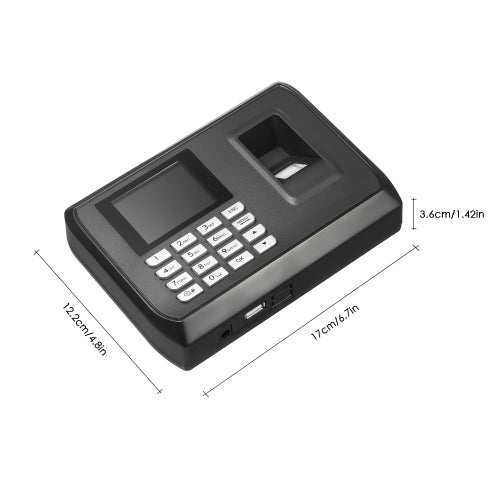 Biometric Fingerprint Password Attendance Machine Employee Checking-in Recorder 2.4 inch TFT LCD Screen DC 5V Time Attendance Clock