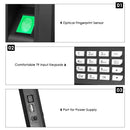 البيومترية بصمة كلمة المرور آلة الحضور الموظف فحص في مسجل 2.4 بوصة TFT LCD شاشة تيار مستمر 5 فولت وقت الحضور على مدار الساعة